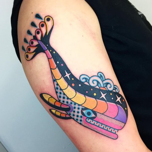 Красочные психоделические татуировки от тату-мастера Winston the Whale (11 фото)