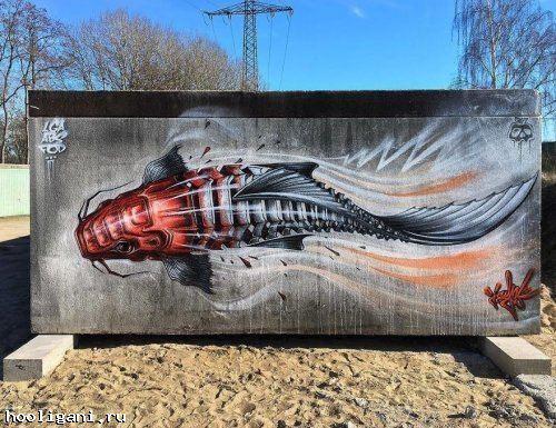 <br />
				Красочные животные-роботы граффити-художника Jayn, которыми он украшает мрачные и серые стены зданий (33 фото)<br />
							