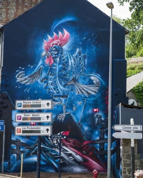 Красочные животные-роботы граффити-художника Jayn, которыми он украшает мрачные и серые стены зданий (33 фото)